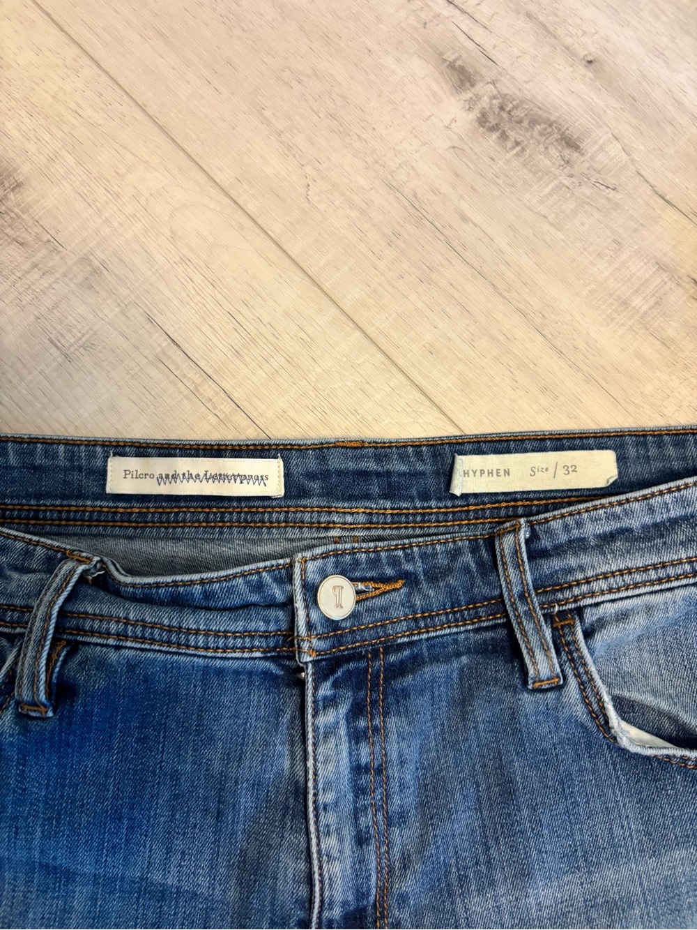 Pilcro and the Letterpress Hyphen Jeans Women’s Size 32 Medium Wash Straight Leg - Picture 4 of 11